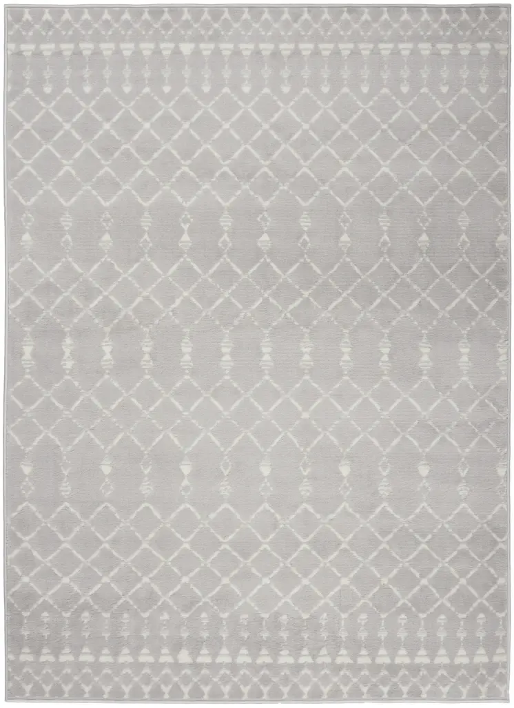 6' X 9' Gray and Ivory Moroccan Distressed Non Skid Area Rug