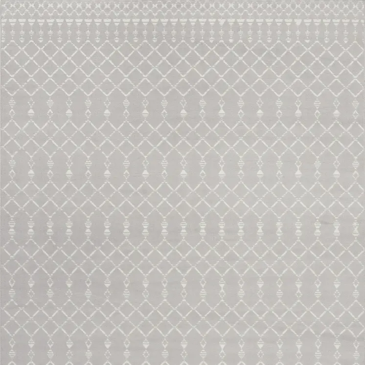 7' X 10' Gray and Ivory Moroccan Distressed Non Skid Area Rug