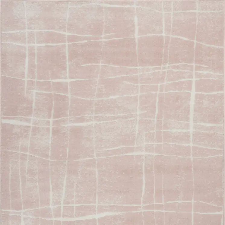 6' X 9' Pink and Ivory Abstract Distressed Non Skid Area Rug