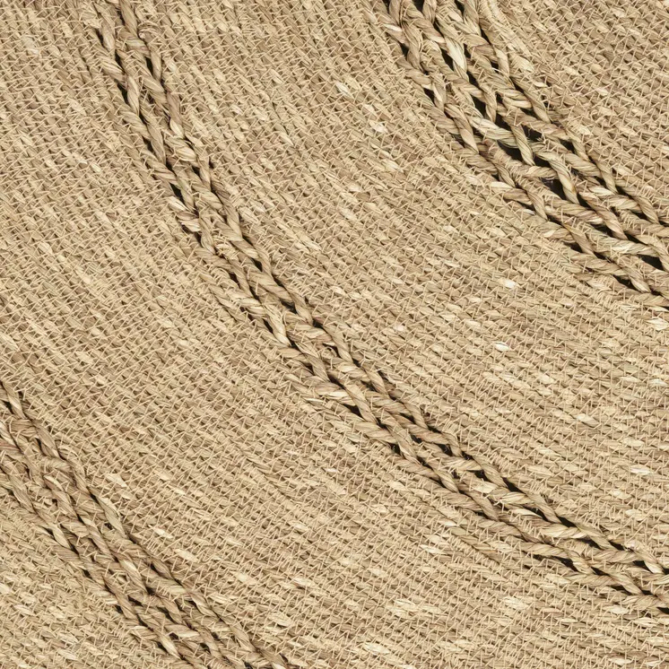 8' Natural And Brown Round Handmade Indoor Outdoor Area Rug