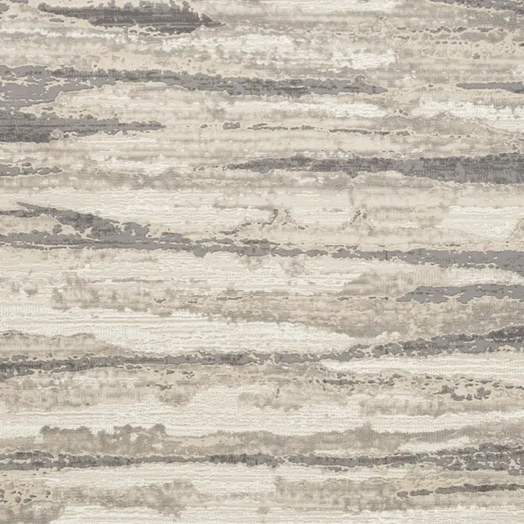 6' X 9' Ivory Black and Gray Abstract Non Skid Area Rug
