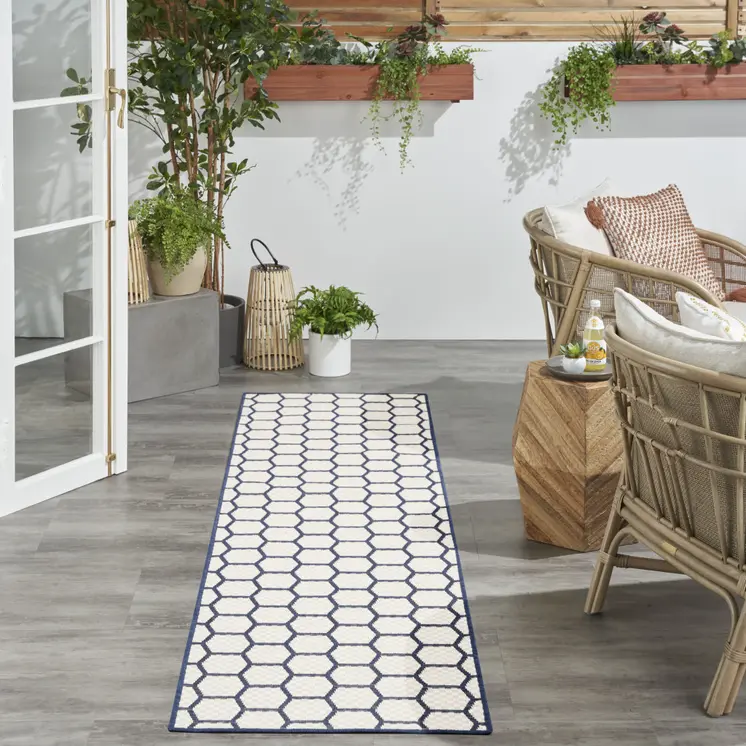 6' X 9' Brown and Ivory Abstract Non Skid Area Rug