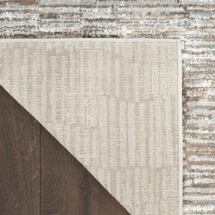 6' X 9' Brown and Ivory Abstract Non Skid Area Rug