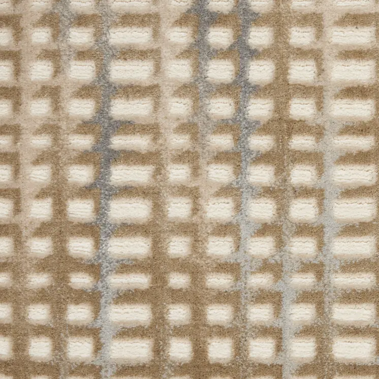 8' X 10' Beige And Blue Abstract Indoor Outdoor Area Rug