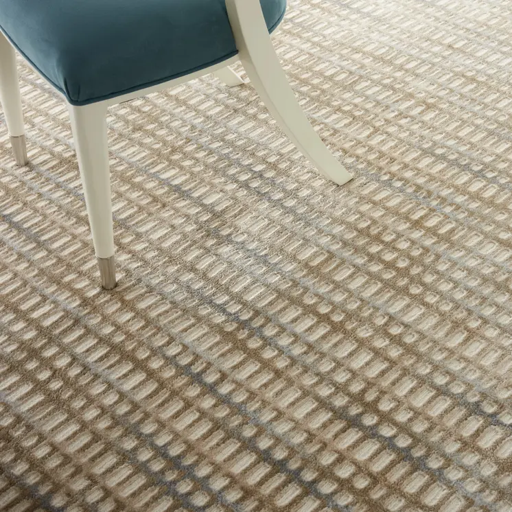 8' X 10' Beige And Blue Abstract Indoor Outdoor Area Rug