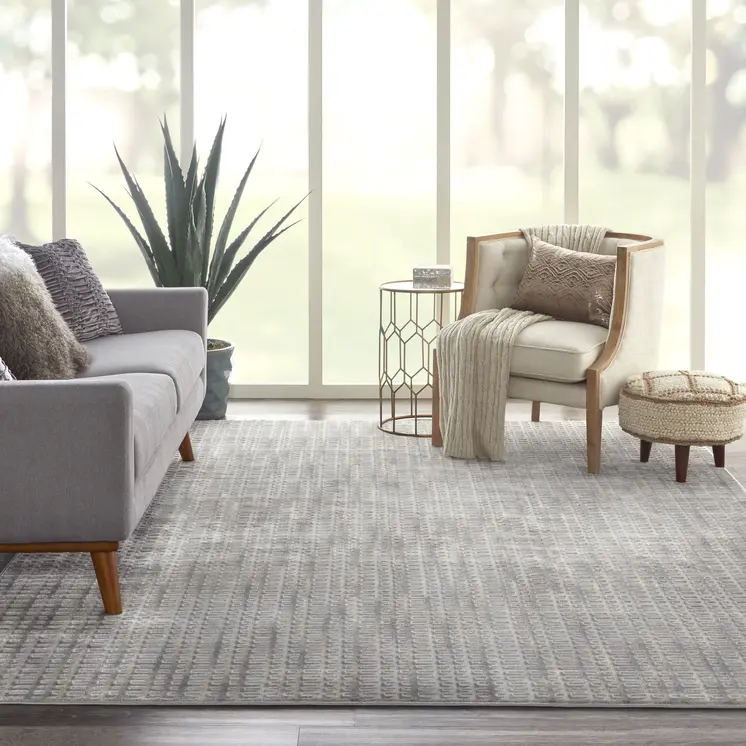 8' X 10' Gray And Beige Indoor Outdoor Area Rug