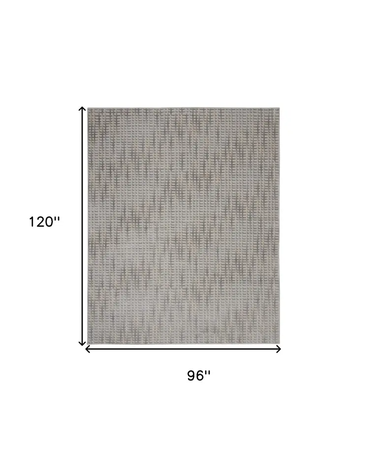 8' X 10' Gray And Beige Indoor Outdoor Area Rug