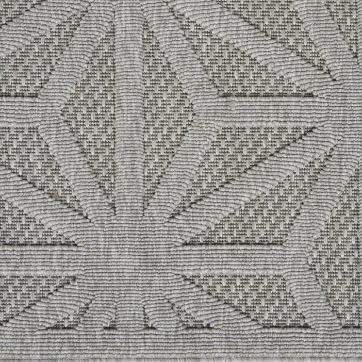 7' X 10' Light Gray And Gray Geometric Indoor Outdoor Area Rug