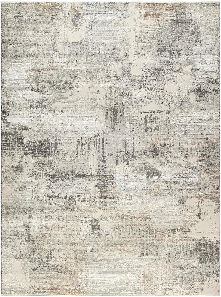 8' X 10' Beige and Gray Abstract Non Skid Area Rug