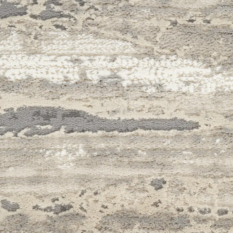 8' X 10' Ivory Black and Gray Abstract Non Skid Area Rug