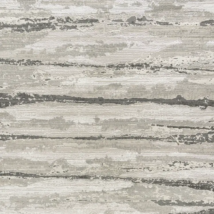 8' X 10' Ivory Black and Gray Abstract Non Skid Area Rug