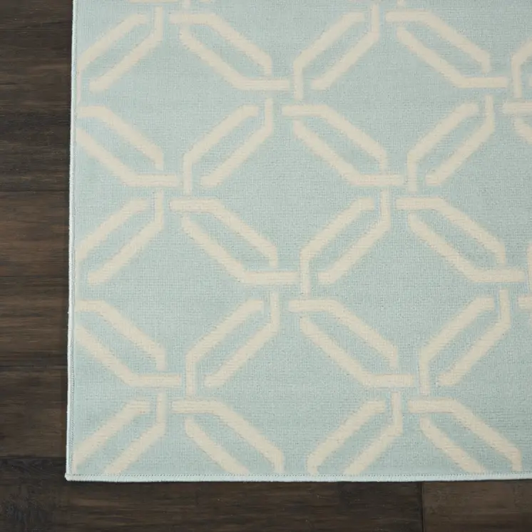 8' X 10' Beige and Green Trellis Non Skid Area Rug