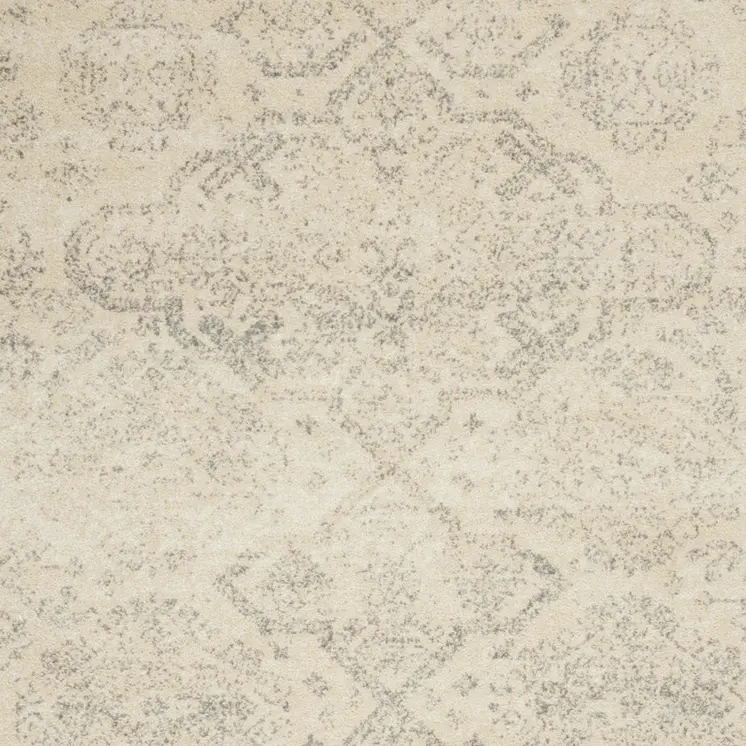 6' X 9' Beige And Gray Geometric Distressed Area Rug