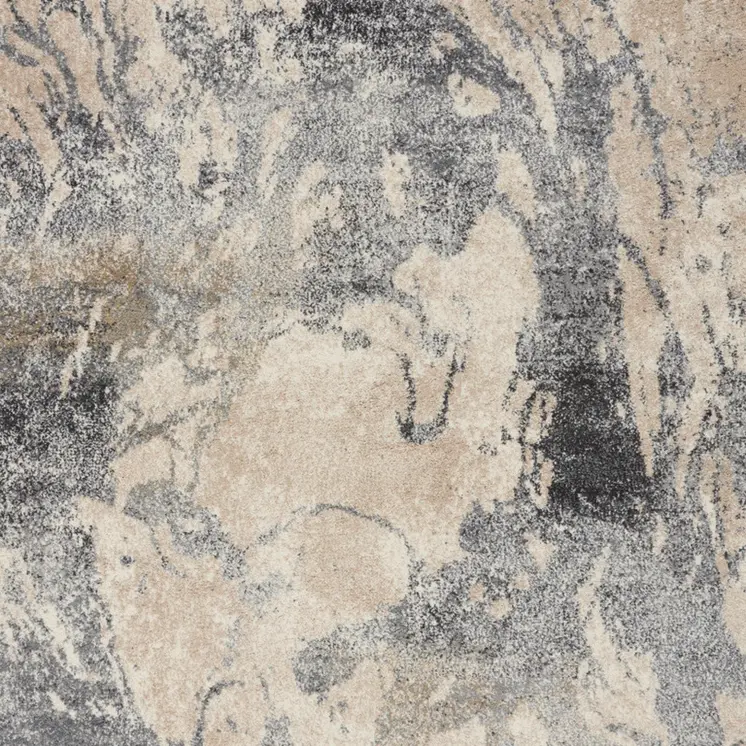4' X 6' Cream and Gray Abstract Distressed Area Rug