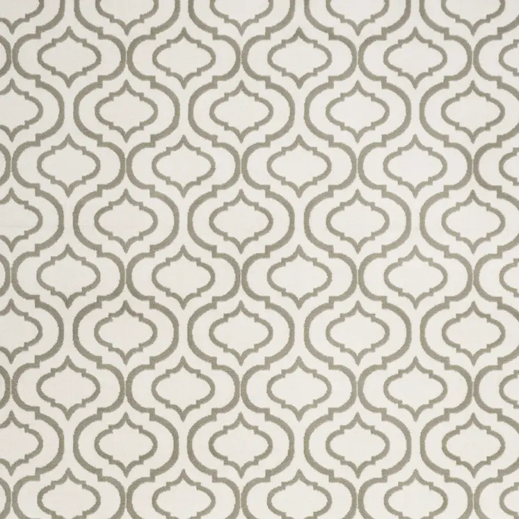 8' X 10' Ivory and Green Trellis Non Skid Area Rug