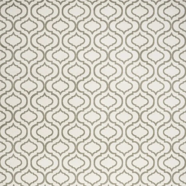 8' X 10' Ivory and Green Trellis Non Skid Area Rug