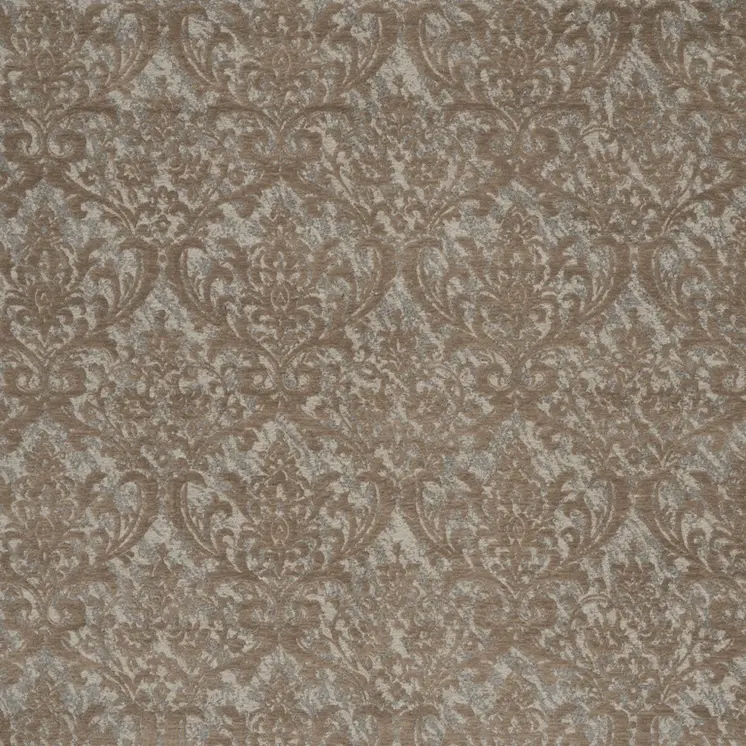 8' X 10' Gray and Brown Damask Distressed Area Rug
