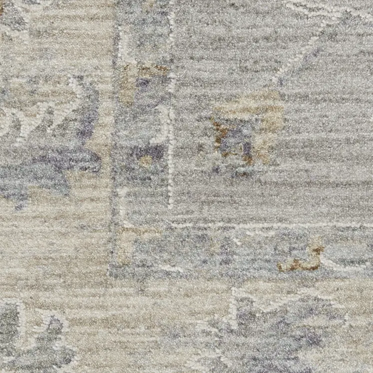 5' X 8' Beige and Gray Floral Medallion Power Loom Area Rug