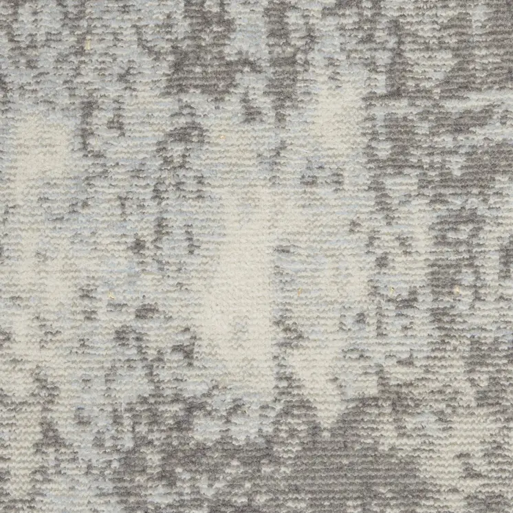 4' X 6' Gray Ivory and Light Blue Abstract Non Skid Area Rug