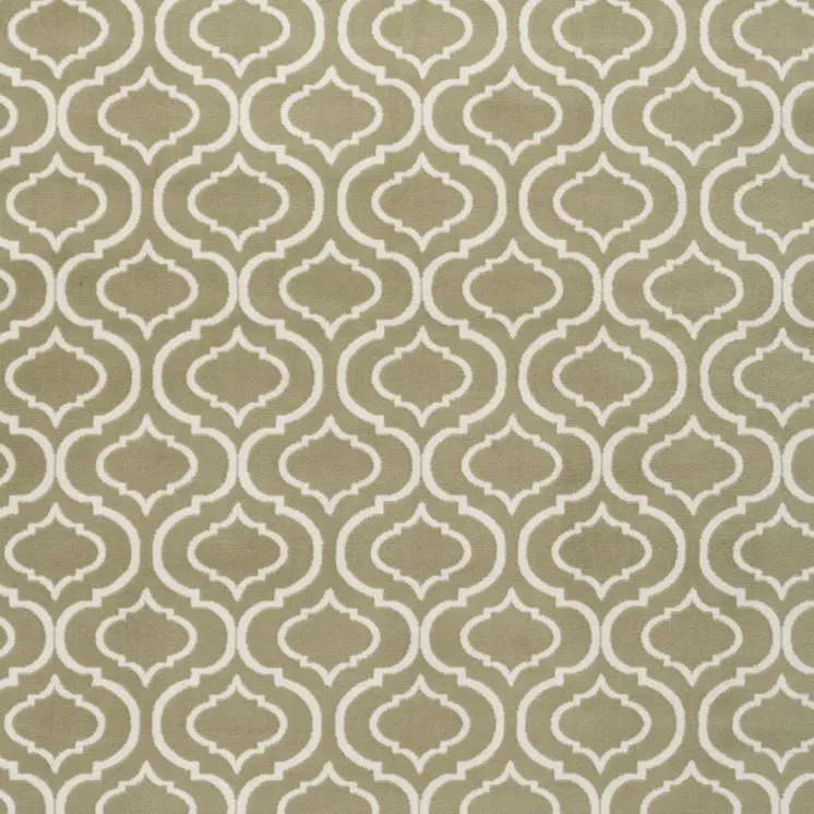 8' X 10' Olive Green and Ivory Trellis Non Skid Area Rug