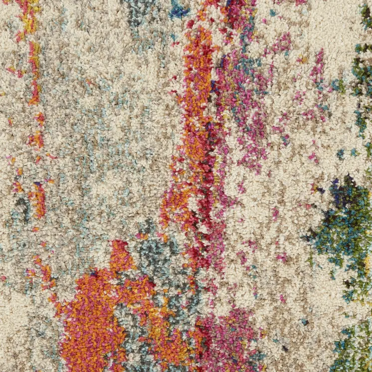 10' Ivory Abstract Runner Rug