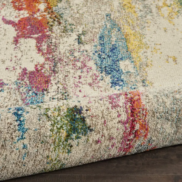 10' Ivory Abstract Runner Rug