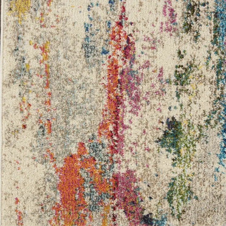 10' Ivory Abstract Runner Rug