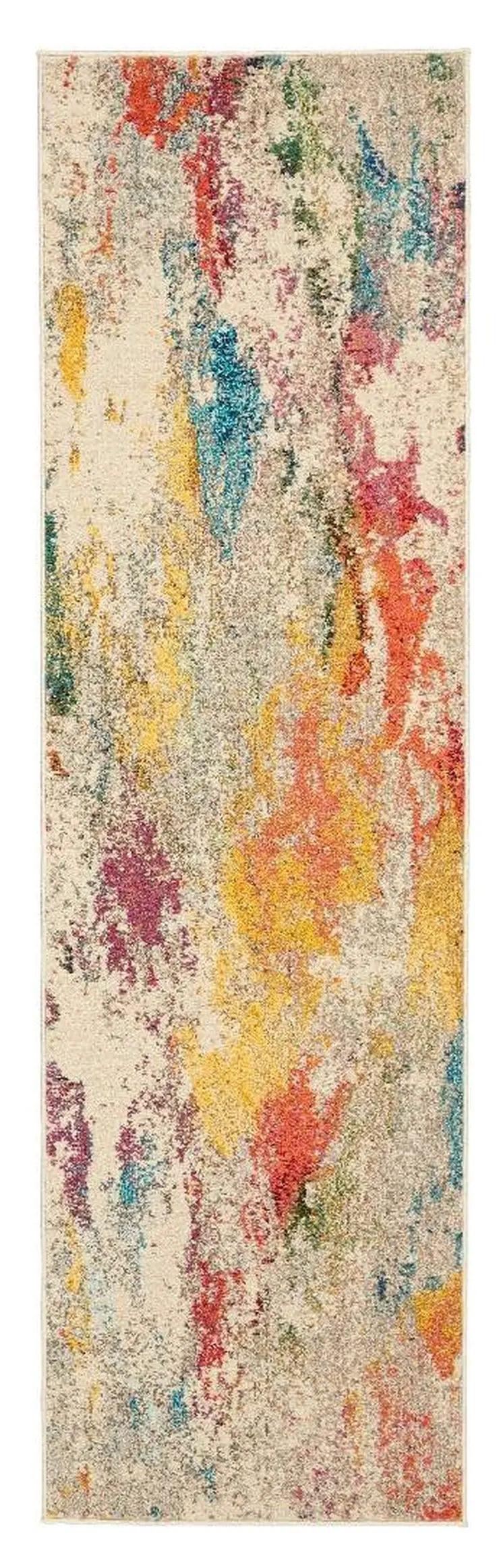10' Ivory Abstract Runner Rug