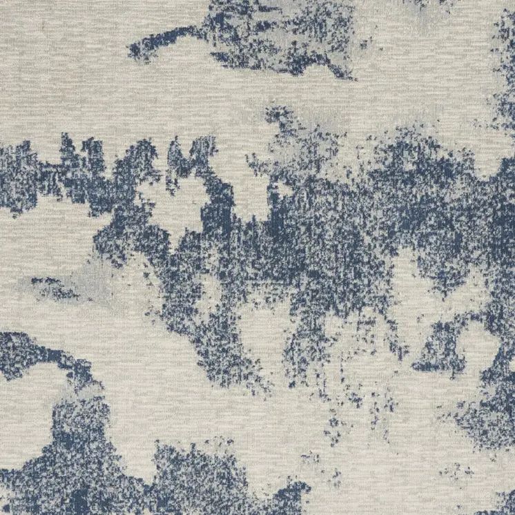 4' X 6' Light Blue and Ivory Abstract Non Skid Area Rug