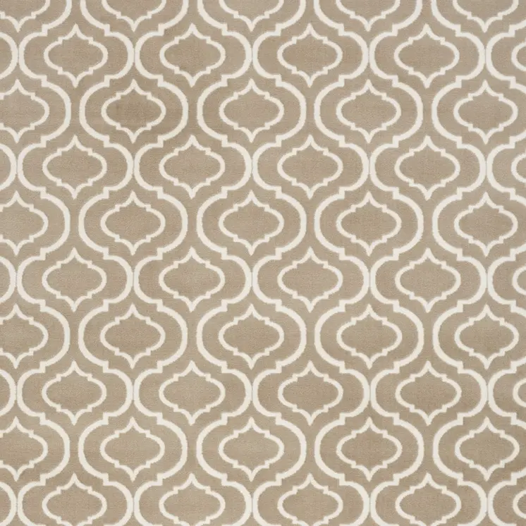 8' X 10' Taupe and Ivory Trellis Non Skid Area Rug