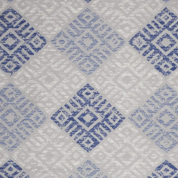 8' X 10' Beige Blue and Gray Geometric Distressed Non Skid Area Rug