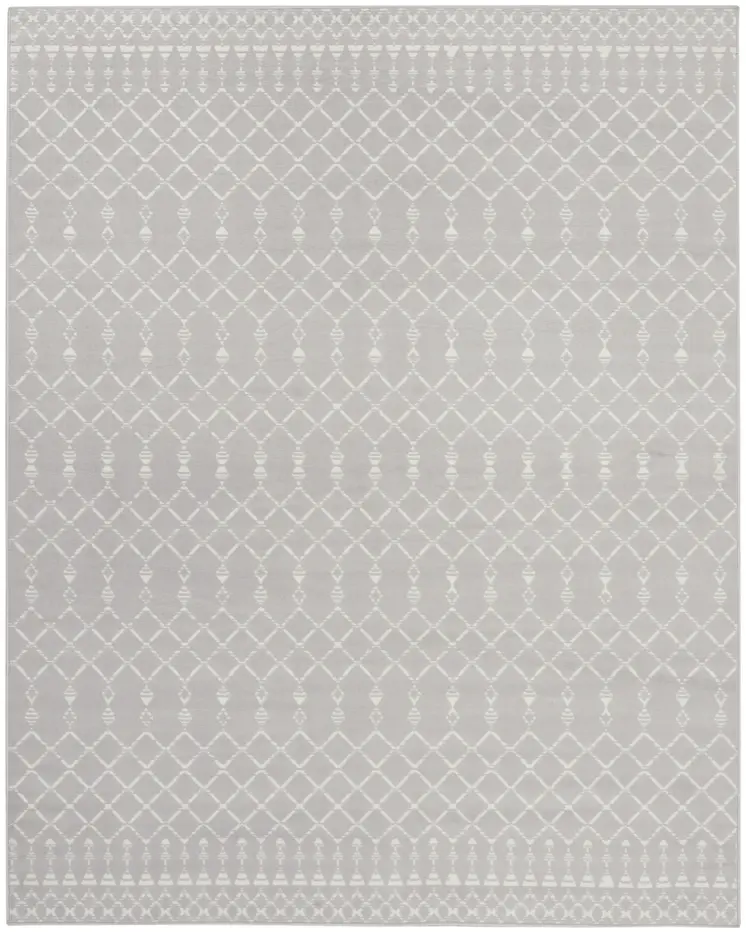 8' X 10' Gray and Ivory Moroccan Distressed Non Skid Area Rug