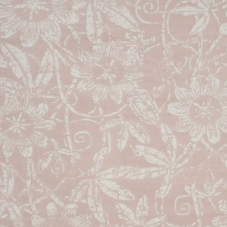 8' X 10' Pink and Ivory Floral Distressed Non Skid Area Rug