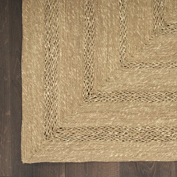 6' X 9' Natural And Brown Handmade Indoor Outdoor Area Rug