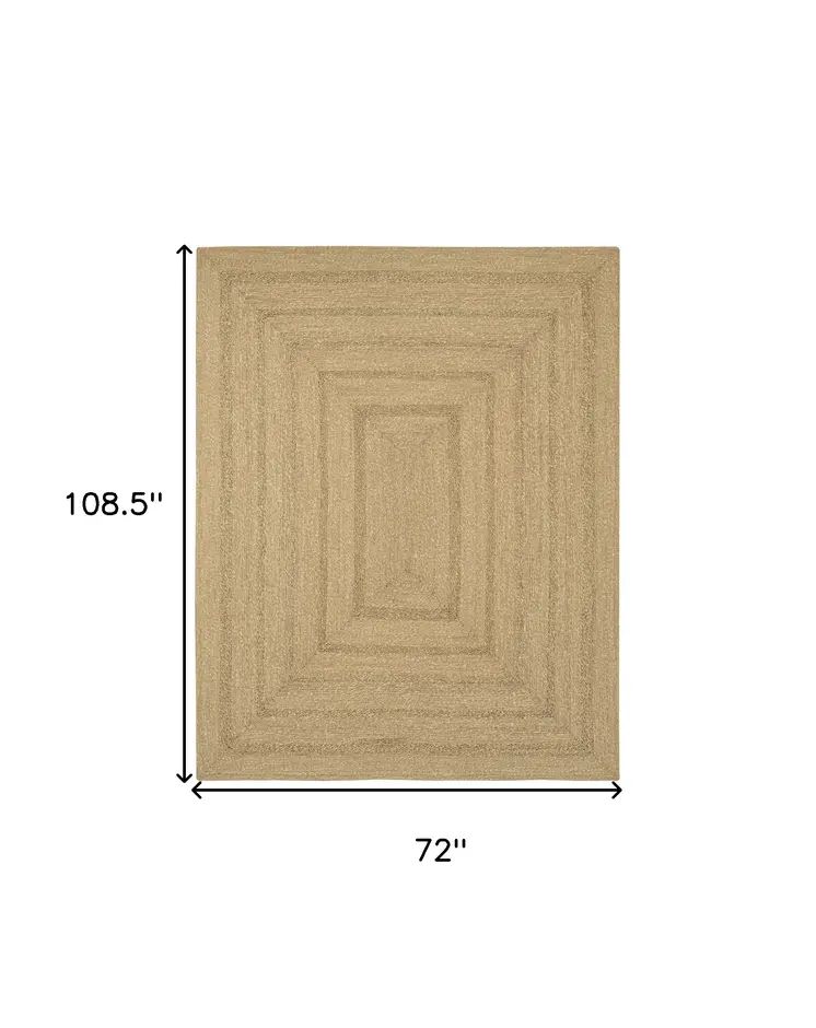 6' X 9' Natural And Brown Handmade Indoor Outdoor Area Rug
