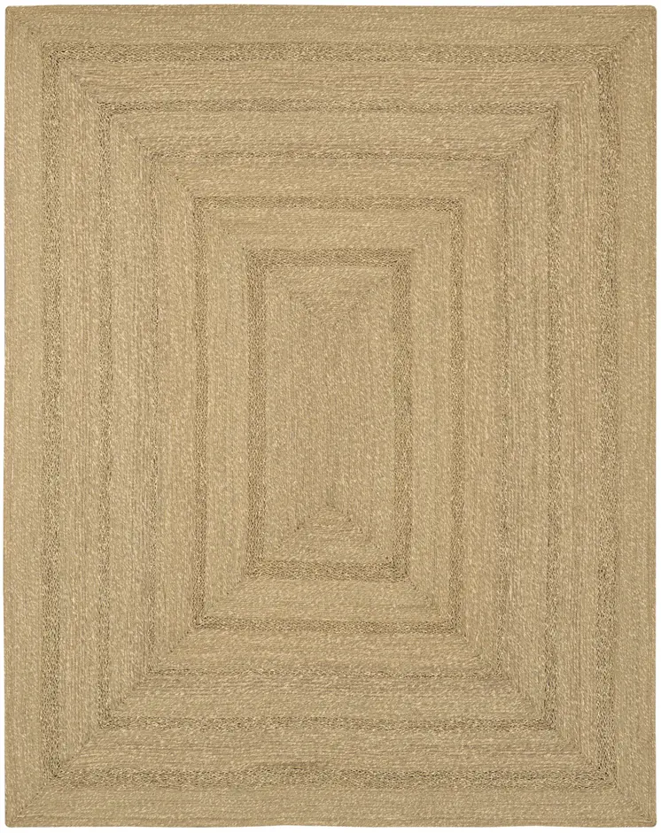 6' X 9' Natural And Brown Handmade Indoor Outdoor Area Rug