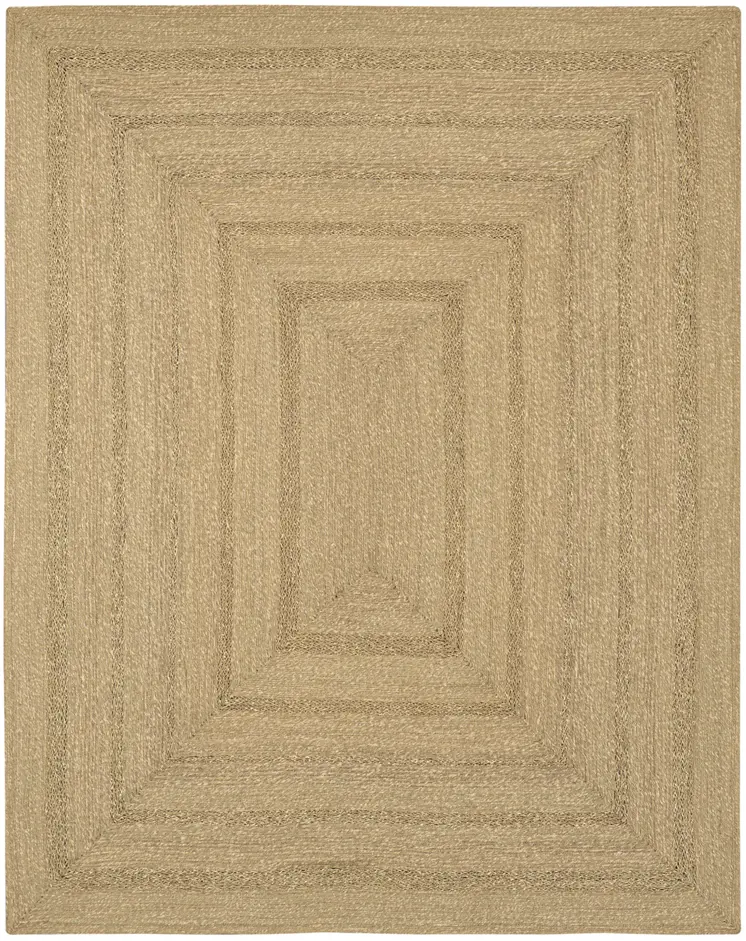 8' X 10' Natural And Brown Handmade Indoor Outdoor Area Rug