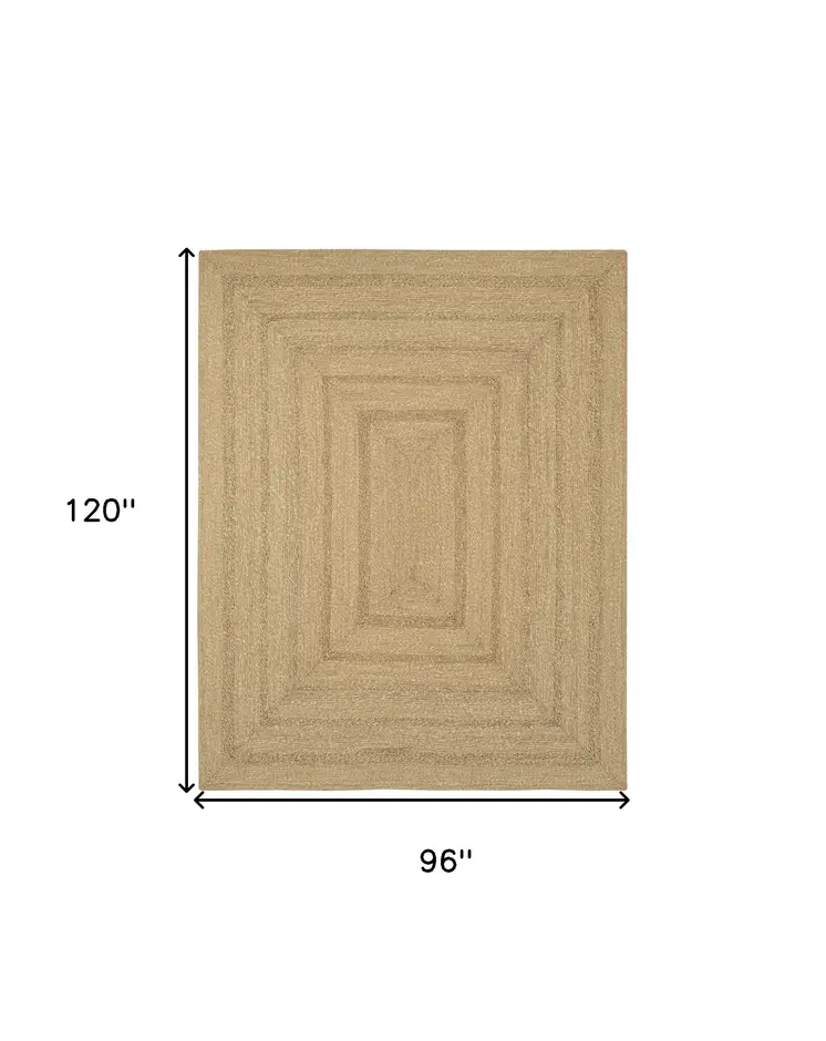 8' X 10' Natural And Brown Handmade Indoor Outdoor Area Rug