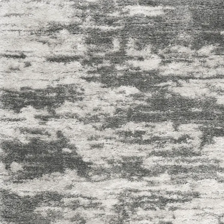 5' X 7' Charcoal and Ivory Abstract Shag Area Rug