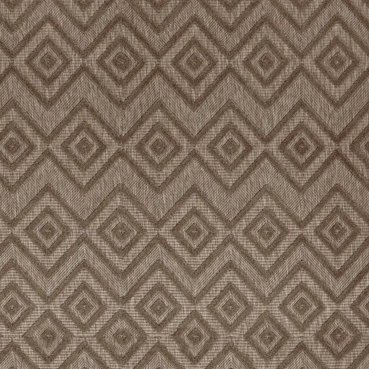 8' X 10' Dark Brown And Light Brown Geometric Indoor Outdoor Area Rug