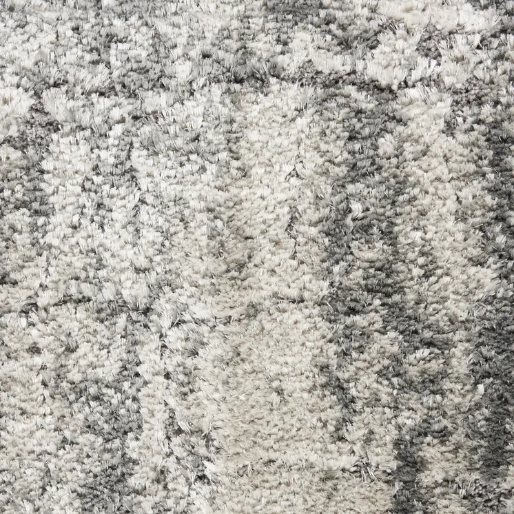 5' X 7' Charcoal and Ivory Abstract Shag Area Rug