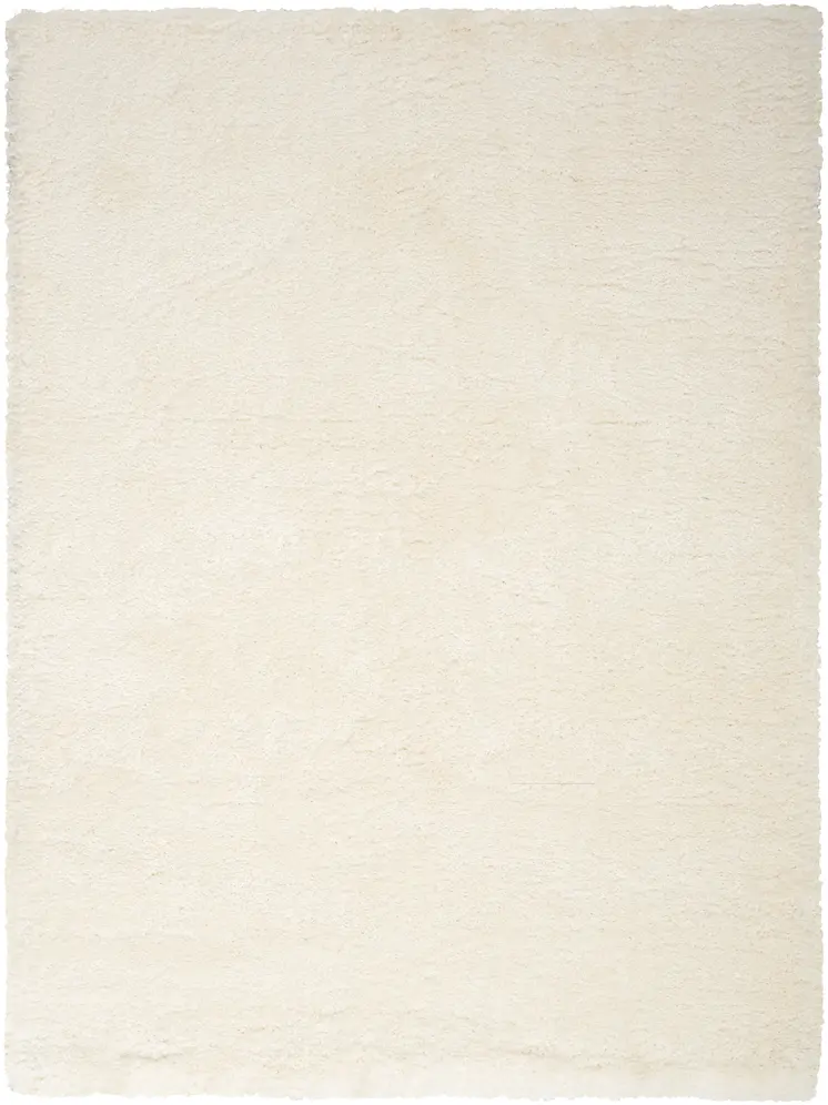 5' X 7' Cream Shag Area Rug
