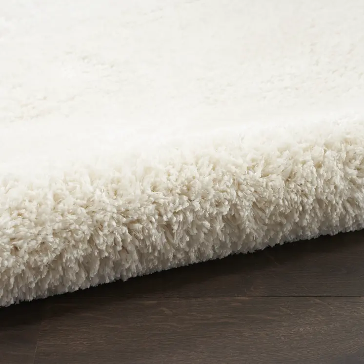 5' X 7' Cream Shag Area Rug