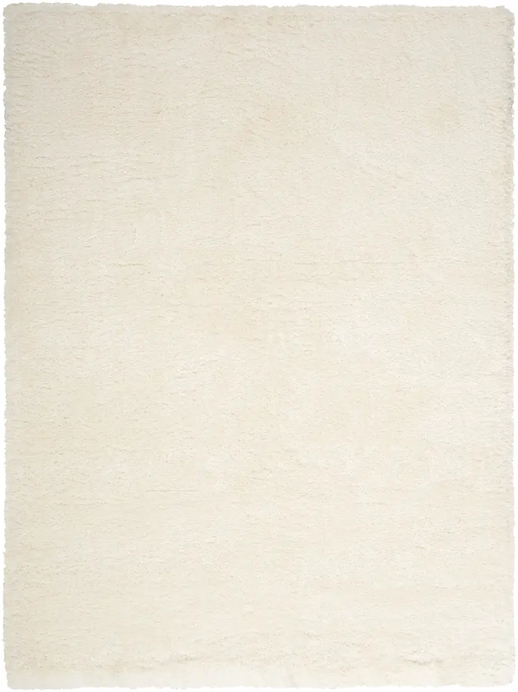 5' X 7' Cream Shag Area Rug