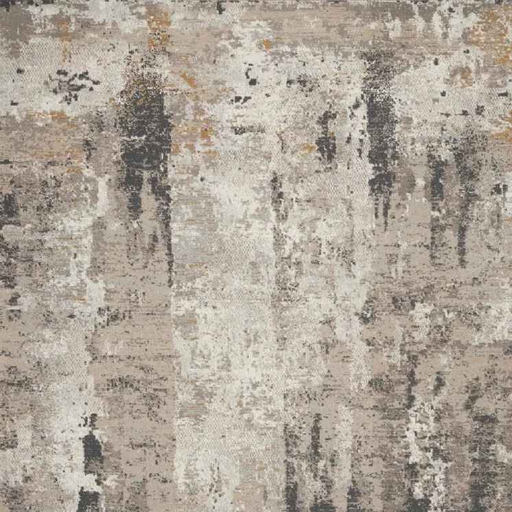 8' X 10' Cream Black and Gray Abstract Area Rug