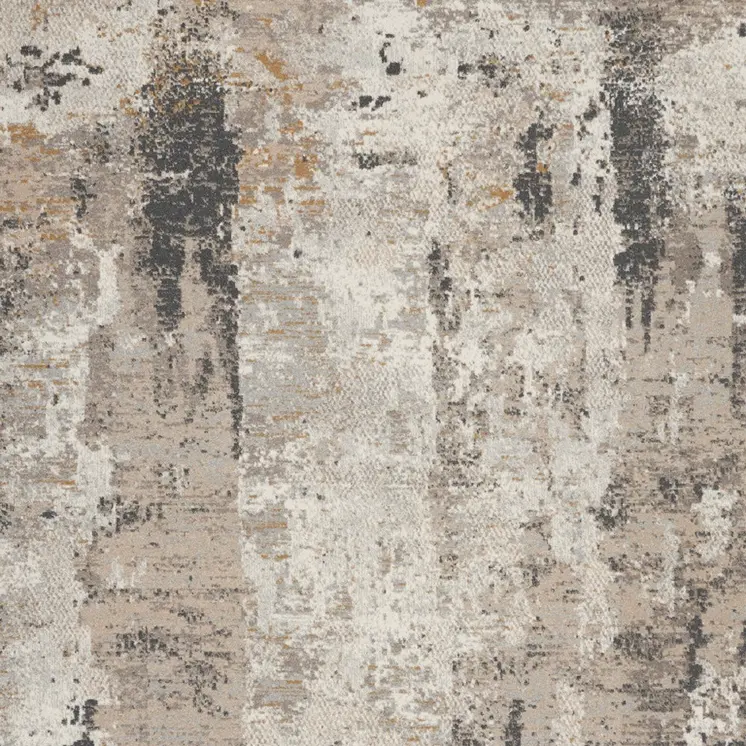 8' X 10' Cream Black and Gray Abstract Area Rug