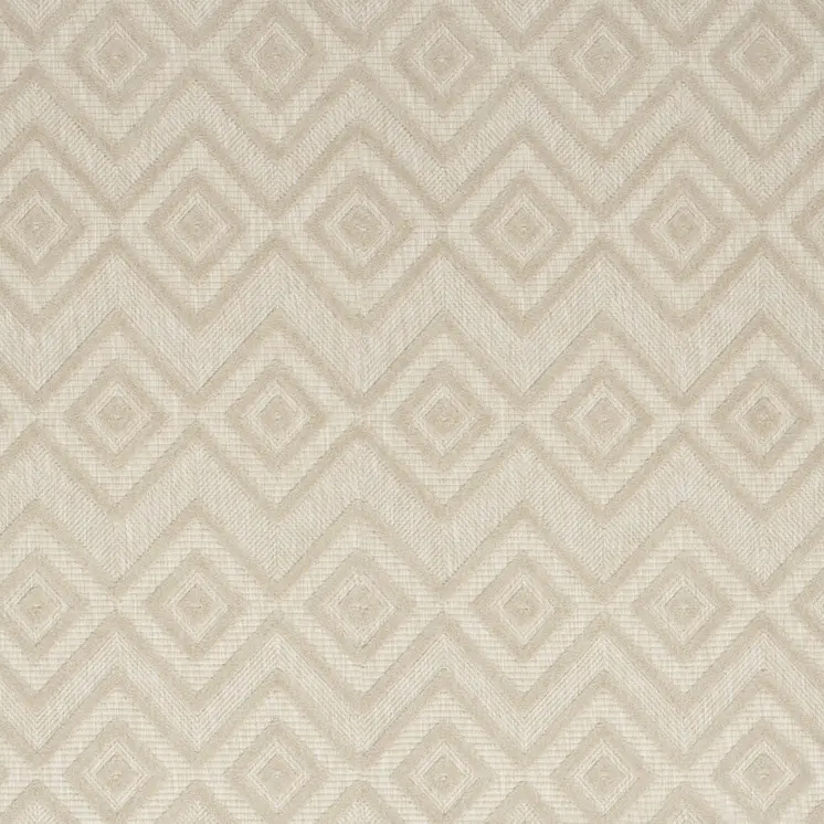 8' X 10' Cream And Beige Geometric Indoor Outdoor Area Rug