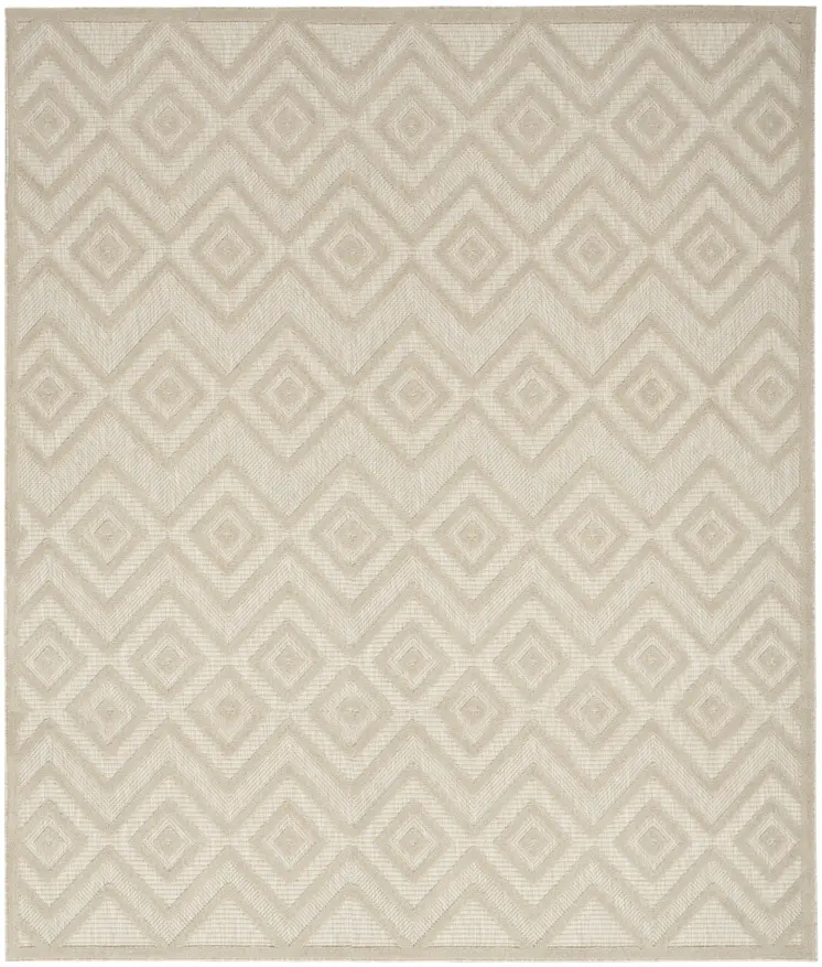8' X 10' Cream And Beige Geometric Indoor Outdoor Area Rug