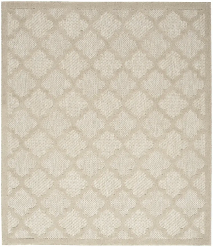 8' X 10' Cream And Beige Trellis Indoor Outdoor Area Rug