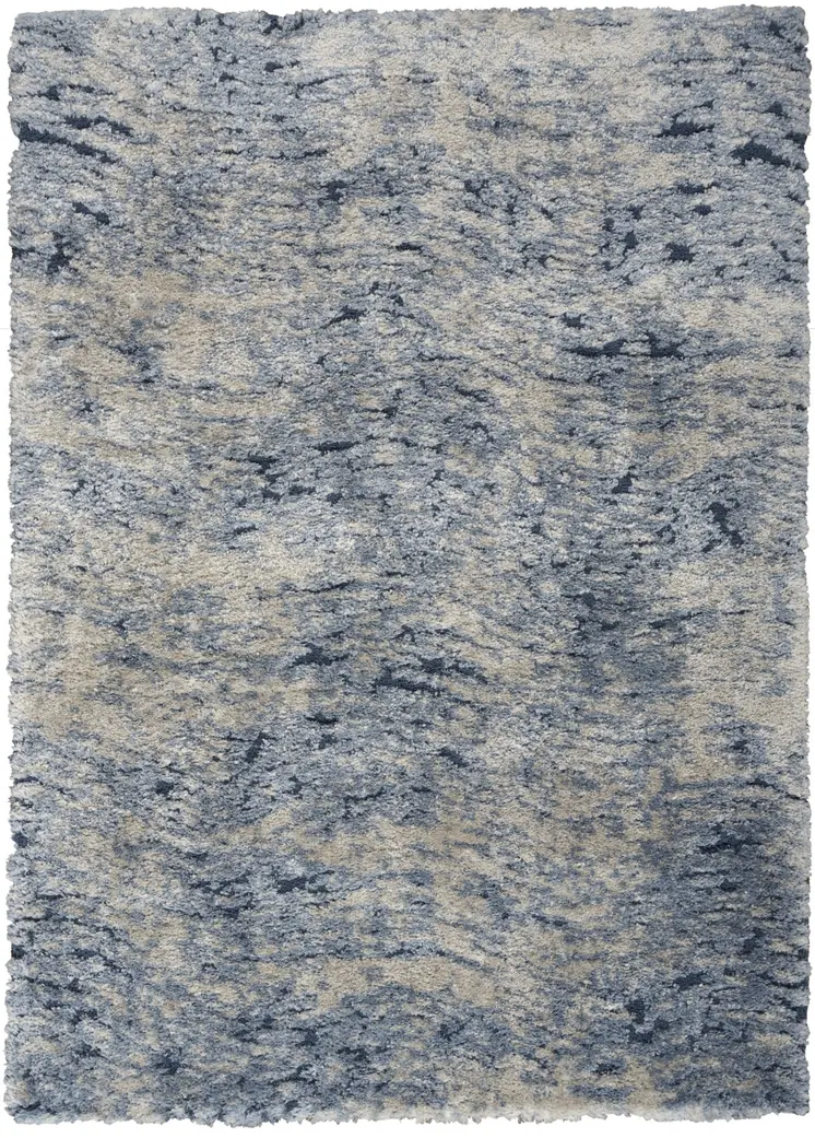 5' X 7' Sky Blue Abstract Shag Area Rug